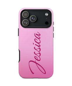 Alternative view of Personalized Custom Name iPhone Pink Ombre Tough Case