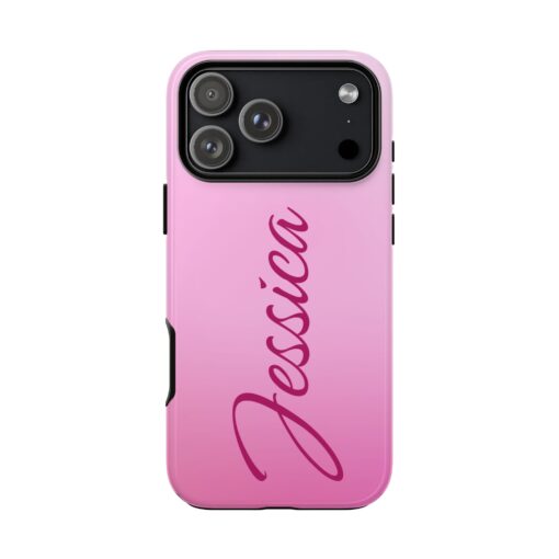 Personalized Custom Name iPhone Pink Ombre Tough Case - Image 2