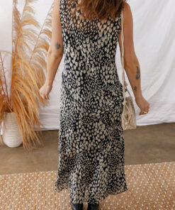 Alternative view of Black Printed Sleeveless Maxi Dress