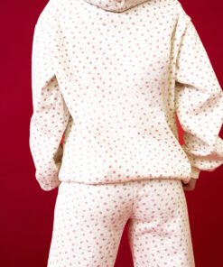 Alternative view of Pink Floral Print Kangaroo Pocket Hoodie Sheath Sweatpants Set