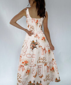 Alternative view of White Western Horseshoe Print U-Neck Sleeveless Midi Dress