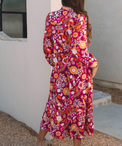 Alternative view of Purple Collared Tiered Flowy Long Dress