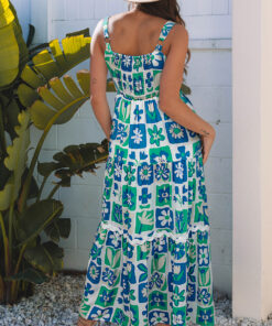 Alternative view of Multicolour Floral Maxi Sundress with Ricrac Trim