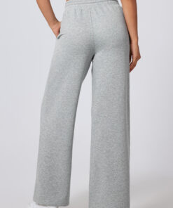 Alternative view of Gray Seamed Drawstring High Waist Wide Leg Sweatpants