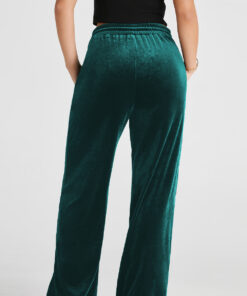 Alternative view of Evergreen Solid Drawstring Waist Wide Leg Pants