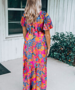 Alternative view of Rose Wrap V Neck Floral Maxi Dress