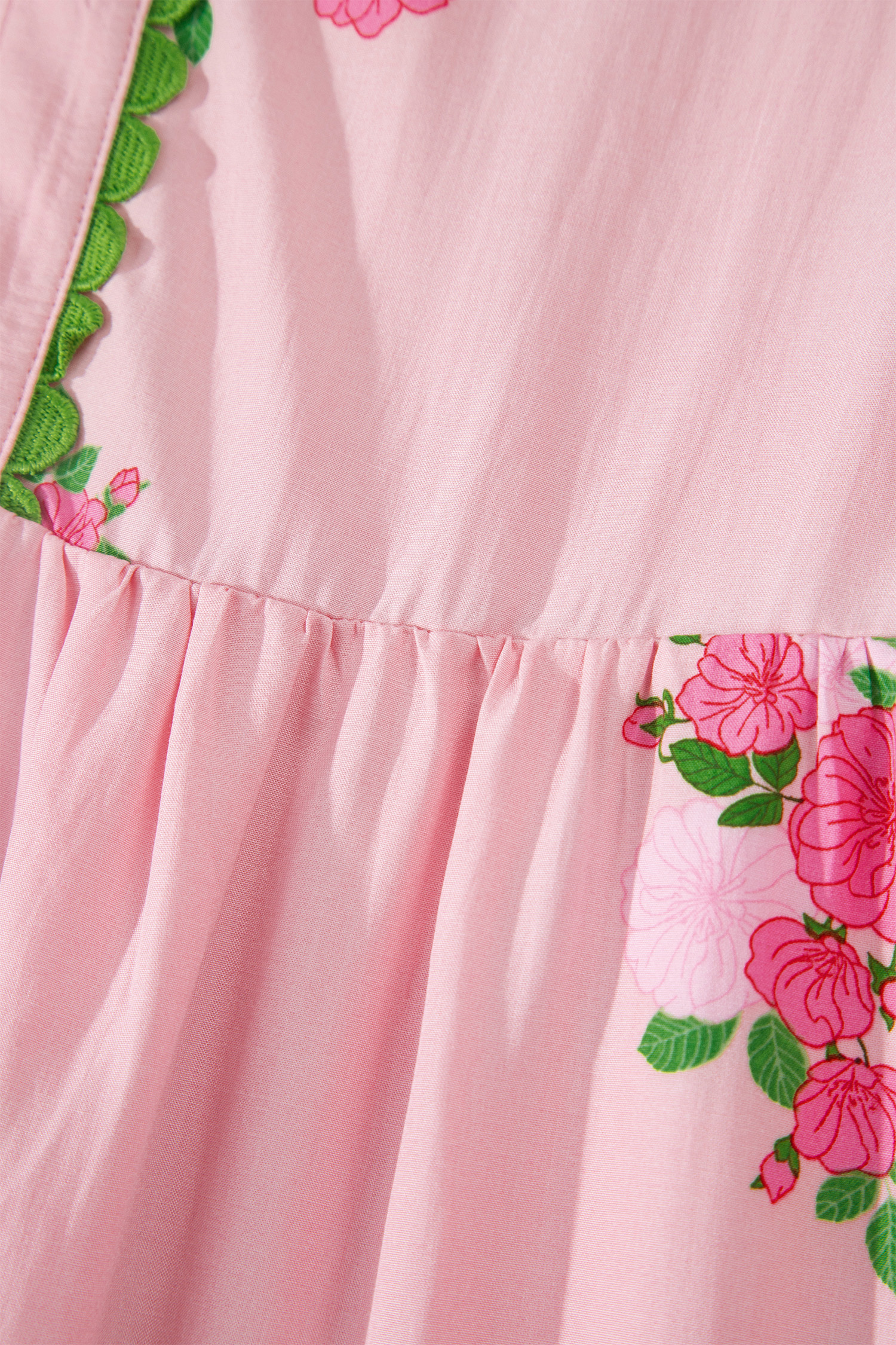 Pink Notched Neck Flutter Short Sleeve Floral Print Maxi Dress - Image 12
