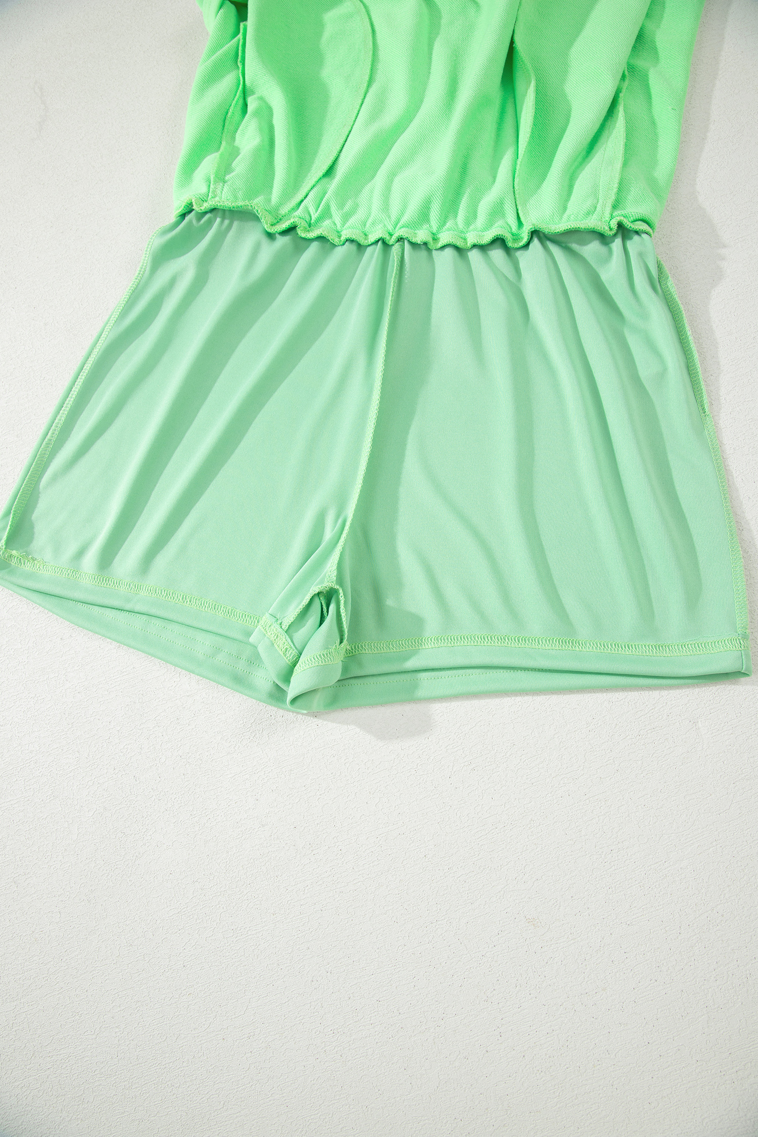 Green Slim Tank Top Elastic Waist Mini Skort 2pcs Outfit - Image 12