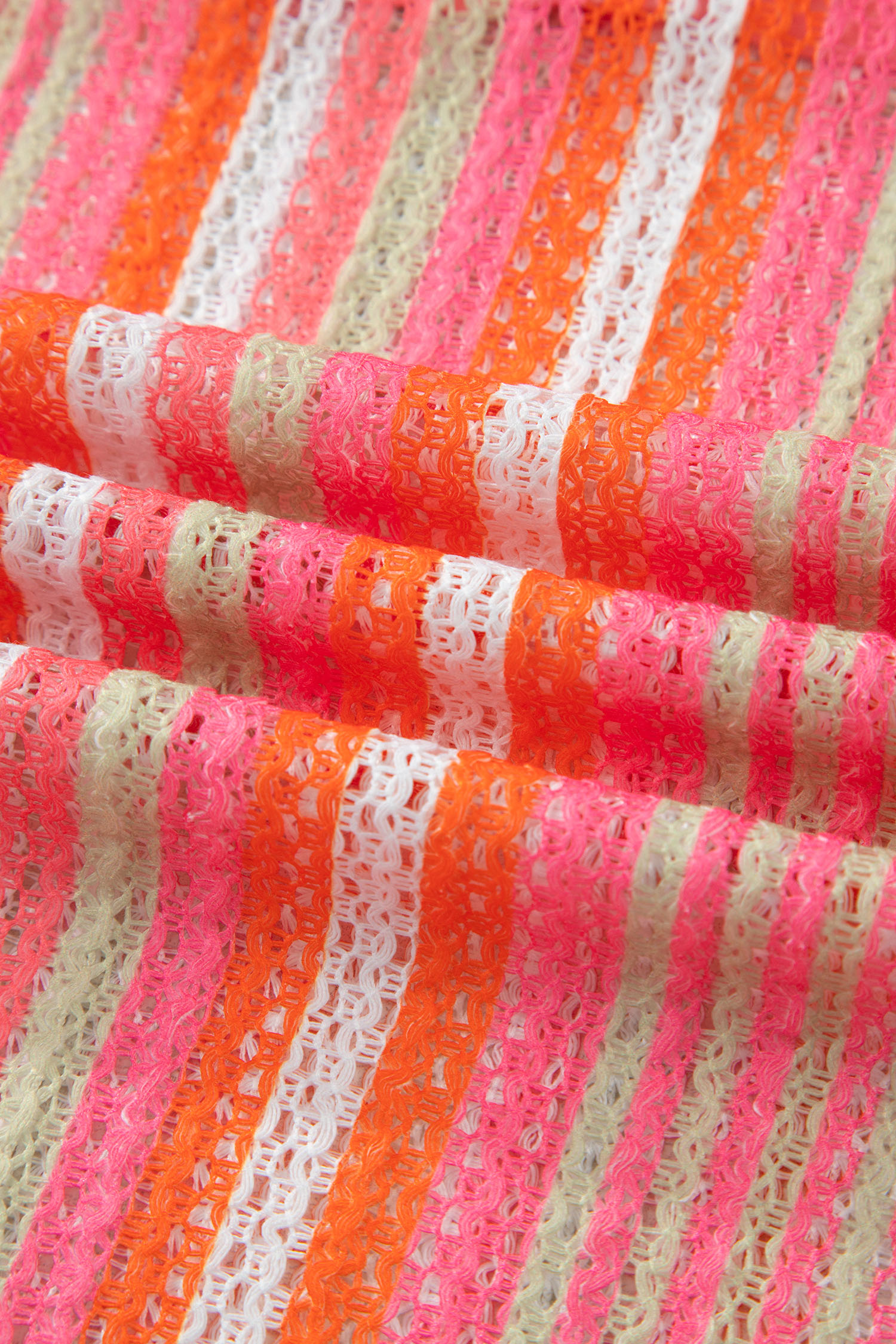 Pink Stripe Ruffled Straps Ribbon Knot Flowy Vacation Maxi Dress - Image 12