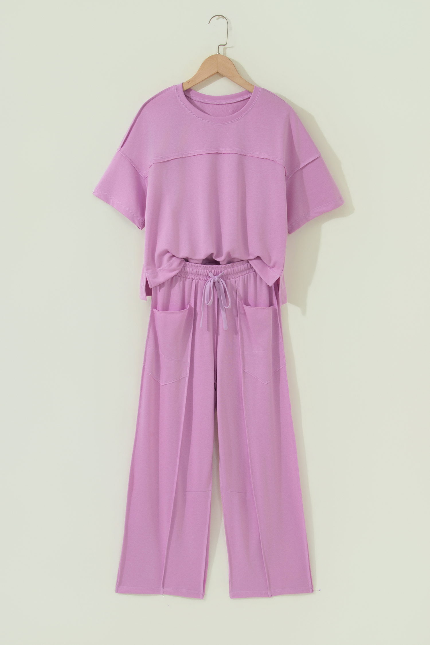 Orchid Bouquet Drop Shoulder Boxy Tee and Barrel Pants Set - Image 10