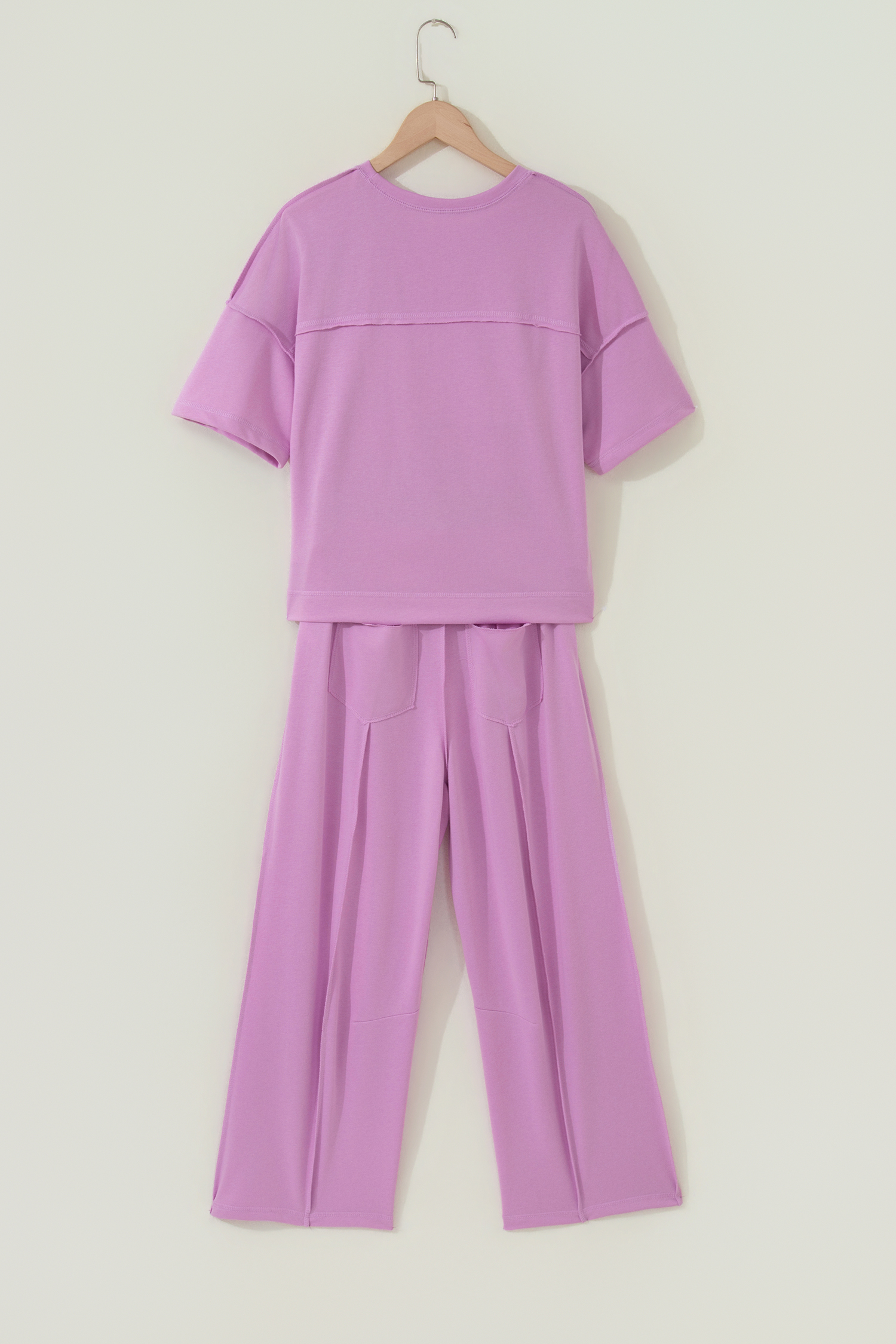 Orchid Bouquet Drop Shoulder Boxy Tee and Barrel Pants Set - Image 9