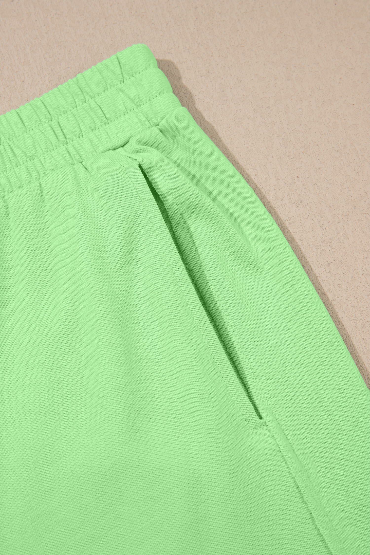 Green Solid Cover Oversize Tee Pocketed Casual Pants 2pcs Outfit - Image 9